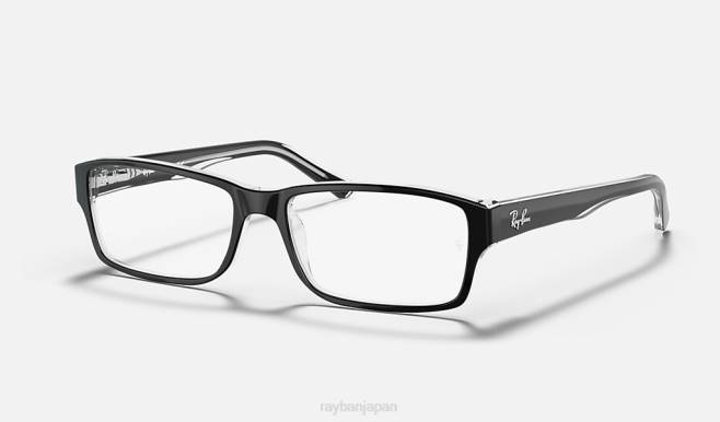 Ray-Ban 透明の上に磨かれた黒 男性 rb5169 光学系 眼鏡 44RX1772