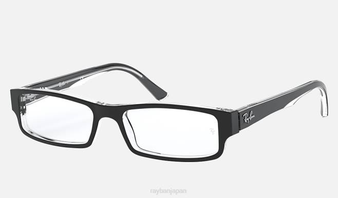 Ray-Ban 透明の上に磨かれた黒 男性 rb5246光学系 眼鏡 44RX1839