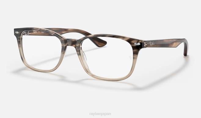 Ray-Ban 磨かれた茶色のハバナ 男性 rb5375光学系 眼鏡 44RX2057