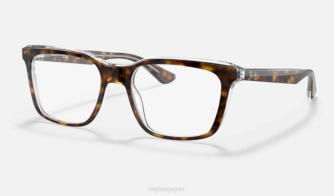 Ray-Ban 透明な磨かれたハバナ 男性 rb5391光学系 眼鏡 44RX2456