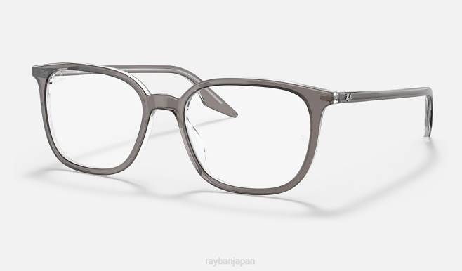 Ray-Ban 透明なポリッシュグレー 男性 rb5406光学系 眼鏡 44RX2031