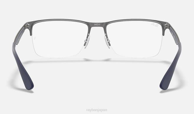 Ray-Ban ガンメタルにポリッシュブルー 男性 rb6335光学系 眼鏡 44RX2229