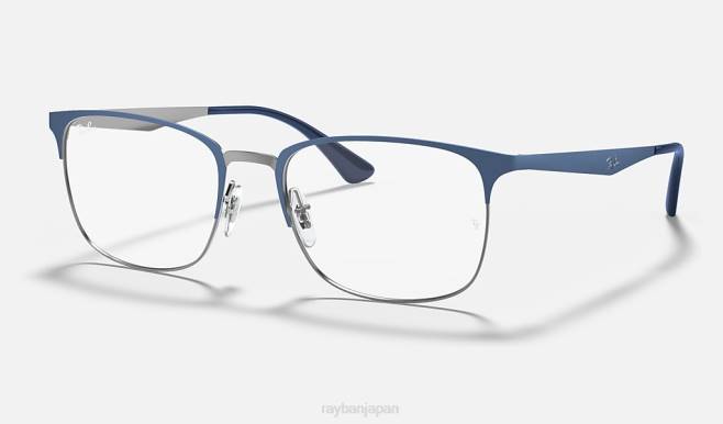 Ray-Ban ガンメタルにマットブルー 男性 rb6421光学系 眼鏡 44RX2298