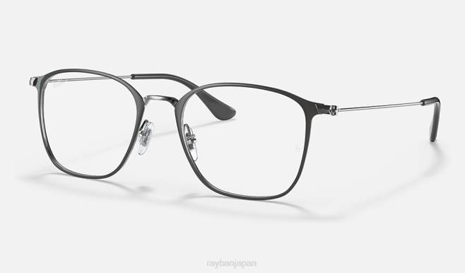 Ray-Ban ガンメタルにポリッシュグレー 男性 rb6466光学系 眼鏡 44RX2428