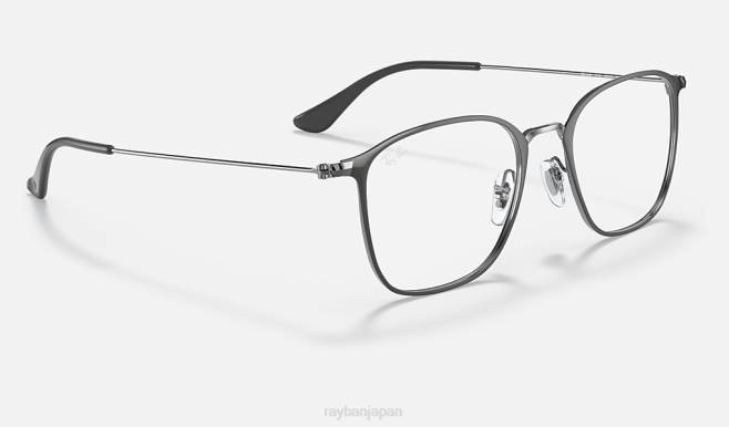 Ray-Ban ガンメタルにポリッシュグレー 男性 rb6466光学系 眼鏡 44RX2428