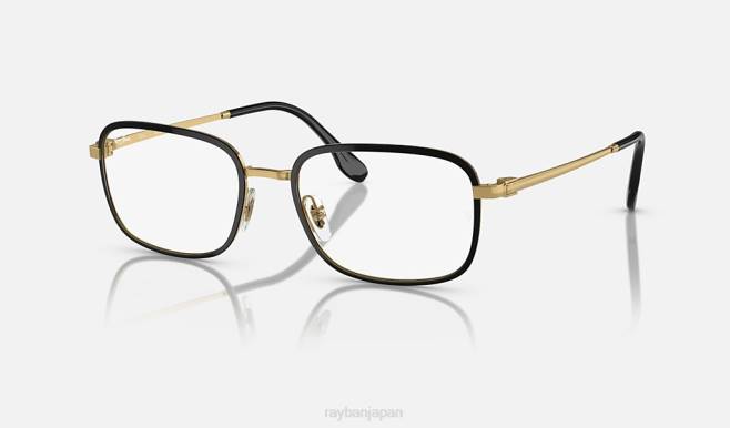 Ray-Ban ゴールドにポリッシュブラック 男性 rb6495光学系 眼鏡 44RX1717