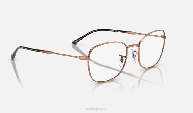 Ray-Ban ポリッシュ仕上げのローズゴールド 男性 rb6497光学系 眼鏡 44RX1673