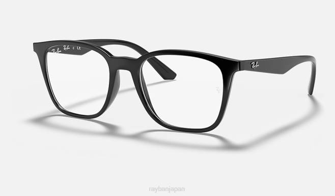 Ray-Ban ポリッシュブラック 男性 rb7177光学系 眼鏡 44RX2393