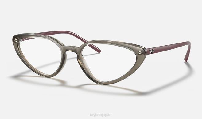 Ray-Ban 洗練された透明なグレー 女性 rb7188光学系 眼鏡 44RX2634