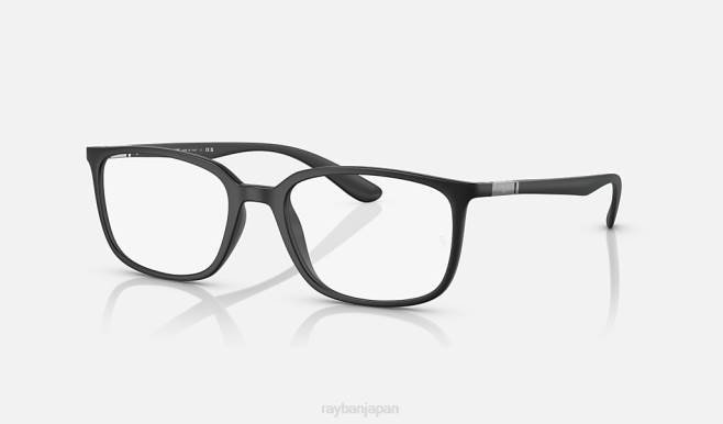 Ray-Ban マットブラック 男性 rb7208光学系 眼鏡 44RX2187