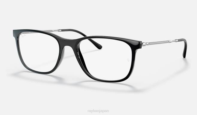Ray-Ban ポリッシュブラック 男性 rb7244 光学系 眼鏡 44RX2432