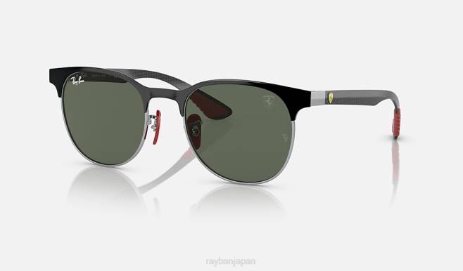 Ray-Ban シルバー/グリーンにポリッシュブラック 男性 rb8327m スクーデリア フェラーリ コレクション サングラス 44RX1510