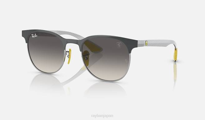 Ray-Ban シルバー/グレーにポリッシュグレー 男性 rb8327m スクーデリア フェラーリ コレクション サングラス 44RX1512