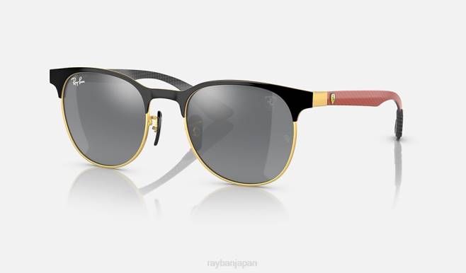 Ray-Ban ゴールド/シルバーにポリッシュブラック 男性 rb8327m スクーデリア フェラーリ コレクション サングラス 44RX1513