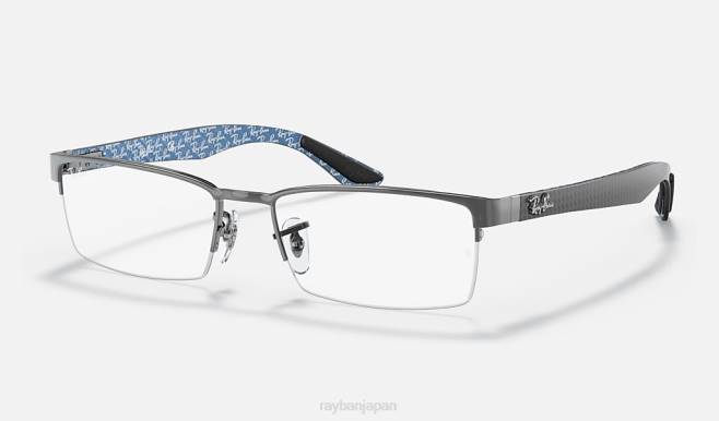 Ray-Ban ポリッシュガンメタル 男性 rb8412光学系 眼鏡 44RX2234