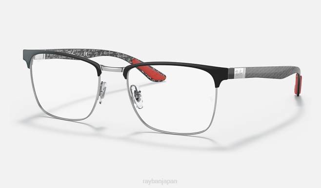 Ray-Ban シルバーにポリッシュブラック 男性 rb8421光学系 眼鏡 44RX2076