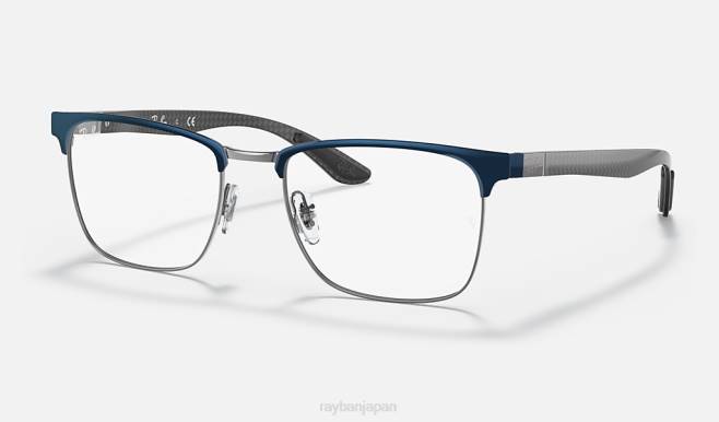 Ray-Ban ガンメタルにポリッシュブルー 男性 rb8421光学系 眼鏡 44RX2078