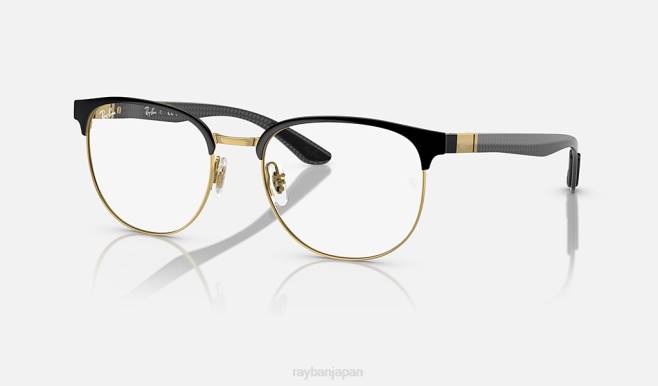 Ray-Ban ゴールドにポリッシュブラック 男性 rb8422光学系 眼鏡 44RX1791