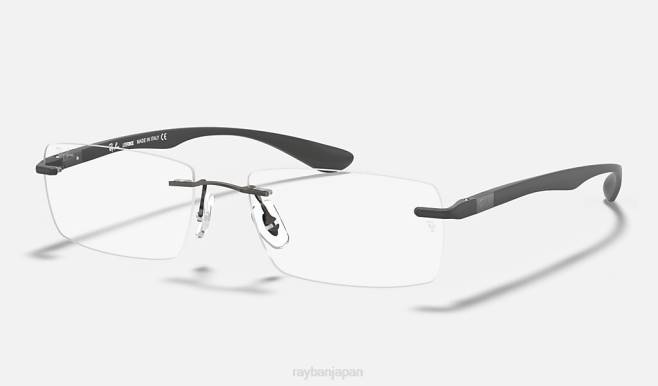 Ray-Ban ポリッシュガンメタル 男性 rb8724光学系 眼鏡 44RX2273