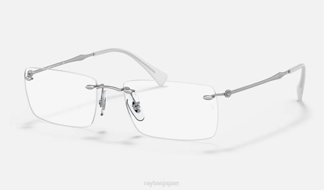 Ray-Ban 磨かれた銀 男性 rb8755光学系 眼鏡 44RX2292