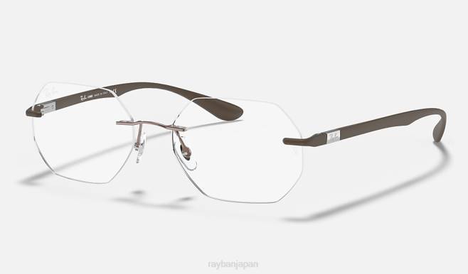 Ray-Ban ポリッシュライトブラウン 男性 rb8765光学系 眼鏡 44RX2408