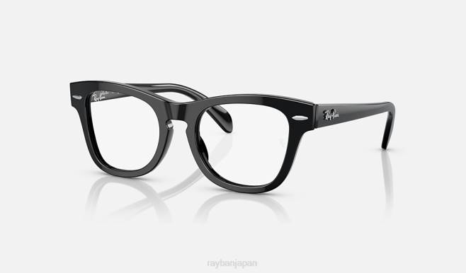 Ray-Ban ポリッシュブラック 子供たち rb9707v光学系 眼鏡 44RX2755
